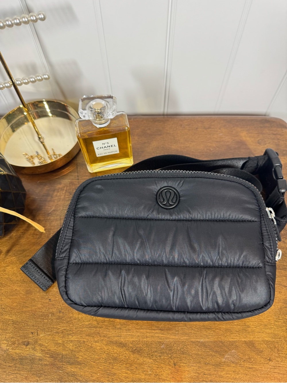 lululemon athletica Black Quilted Belt Bag